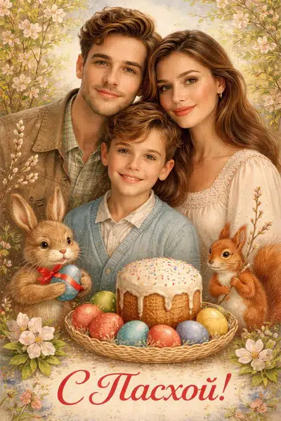 Пасхальная открытка СССР