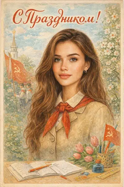Советская пионерская открытка
